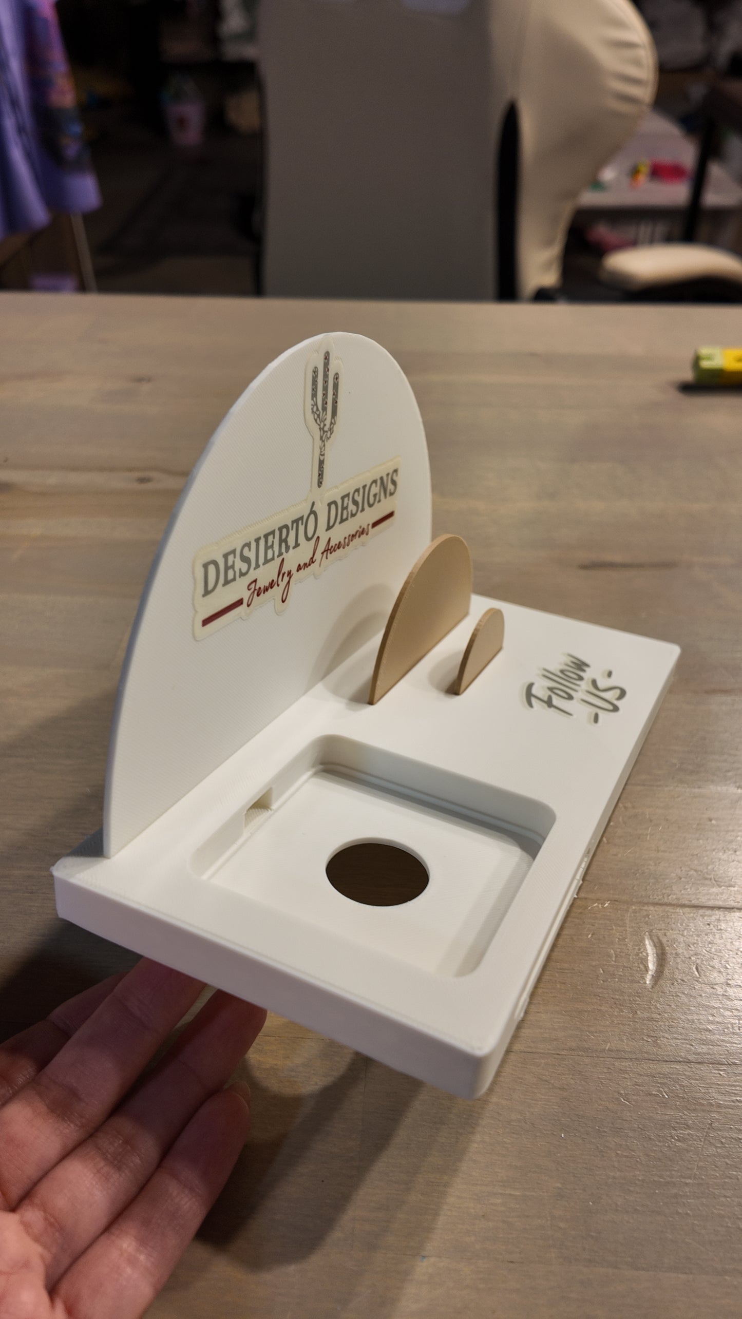 Custom Logo 3D Printed Square POS Holder with Business Card Stand | Vendor Markets, Craft Fairs & Boutiques