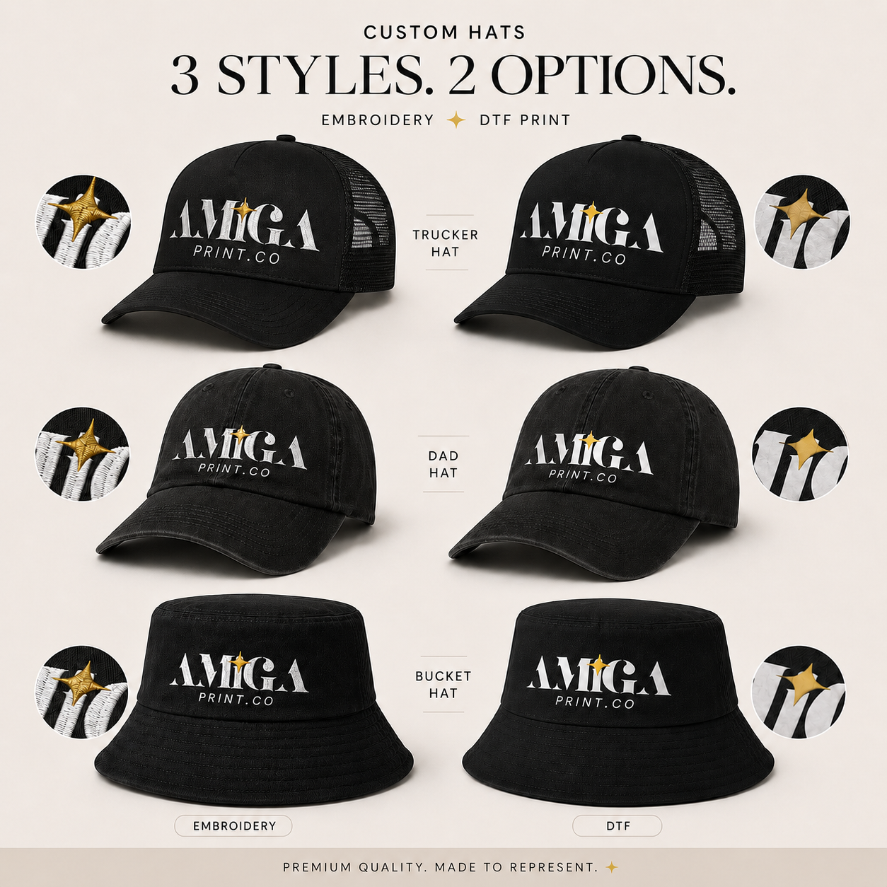 Custom Printed Hats with DTF