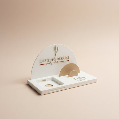 Custom Logo 3D Printed Square POS Holder with Business Card Stand | Vendor Markets, Craft Fairs & Boutiques