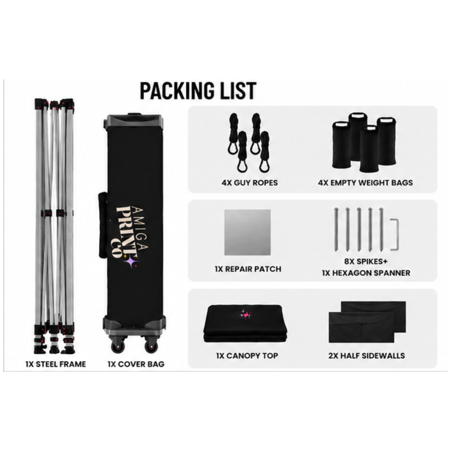 Custom Branded 10x10 Canopy Tent with Half Walls and Carrying Bag | Vendor Markets, Craft Fairs & Outdoor Events