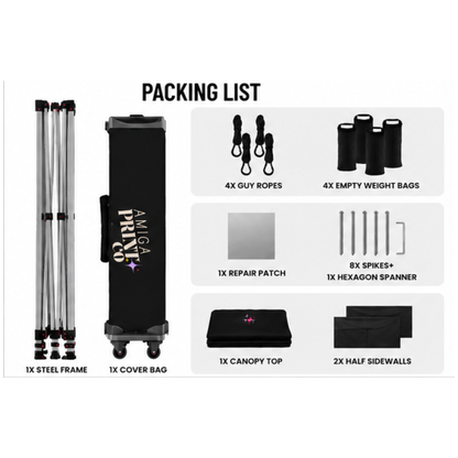 Custom Branded 10x10 Canopy Tent with Half Walls and Carrying Bag | Vendor Markets, Craft Fairs & Outdoor Events