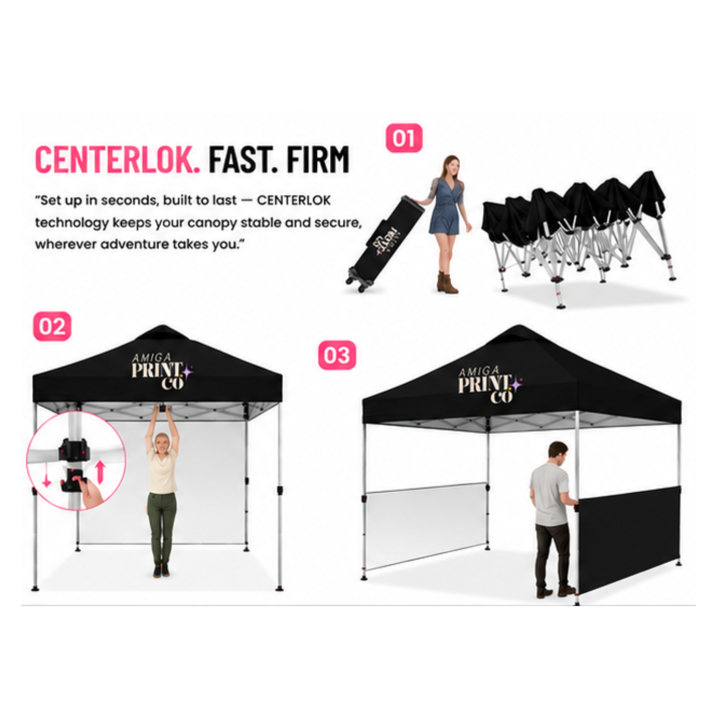 Custom Branded 10x10 Canopy Tent with Half Walls and Carrying Bag | Vendor Markets, Craft Fairs & Outdoor Events