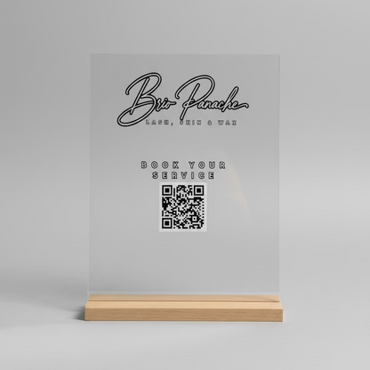 Custom Acrylic QR Code Business Sign | Multi QR Scan to Pay Display | Vendor Markets, Boutiques & Small Businesses