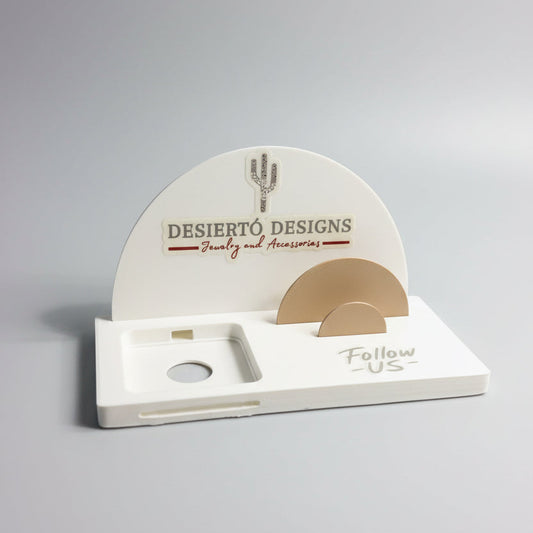 Custom Logo 3D Printed Square POS Holder with Business Card Stand | Vendor Markets, Craft Fairs & Boutiques