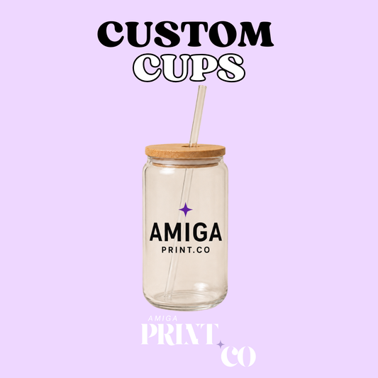 Custom UV DTF Printed Glass Cup