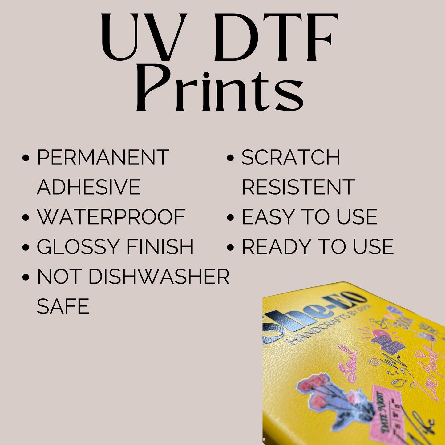 UV DTF Sticker Decal 2x2 100QTY